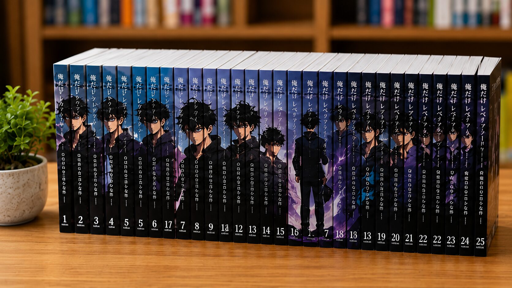 俺だけレベルアップな件をイメージした紙の漫画全25巻セット
